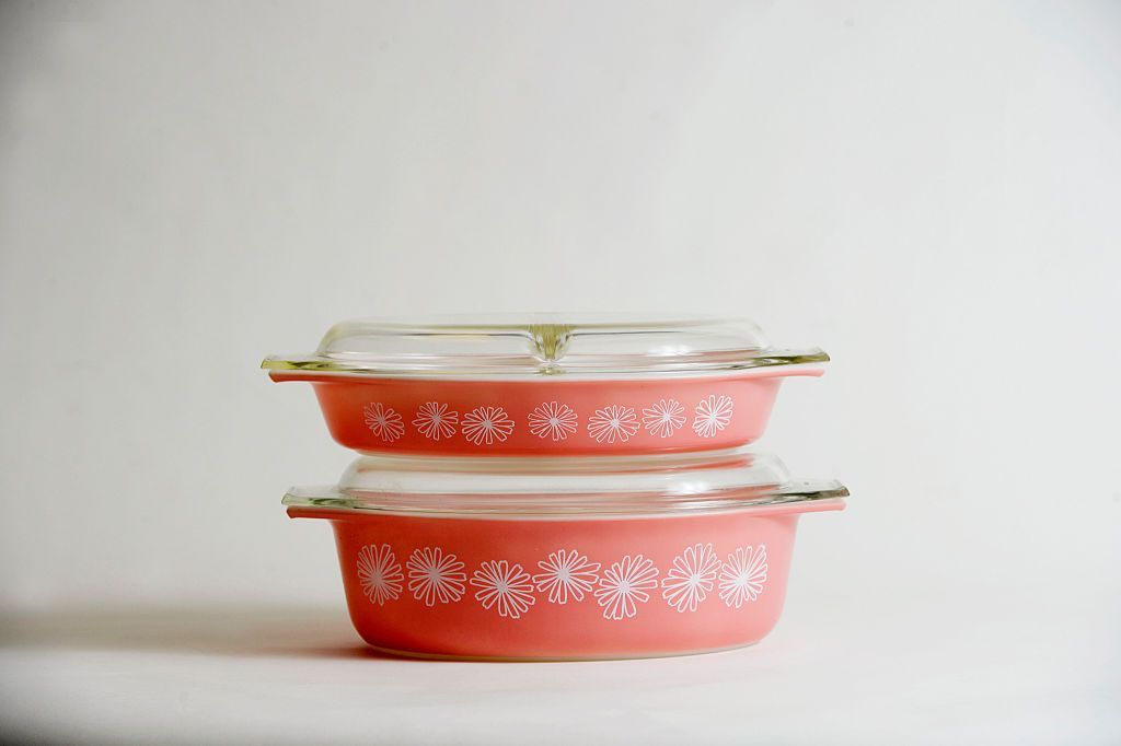 Pyrex Pink Daisy casserole dishes
