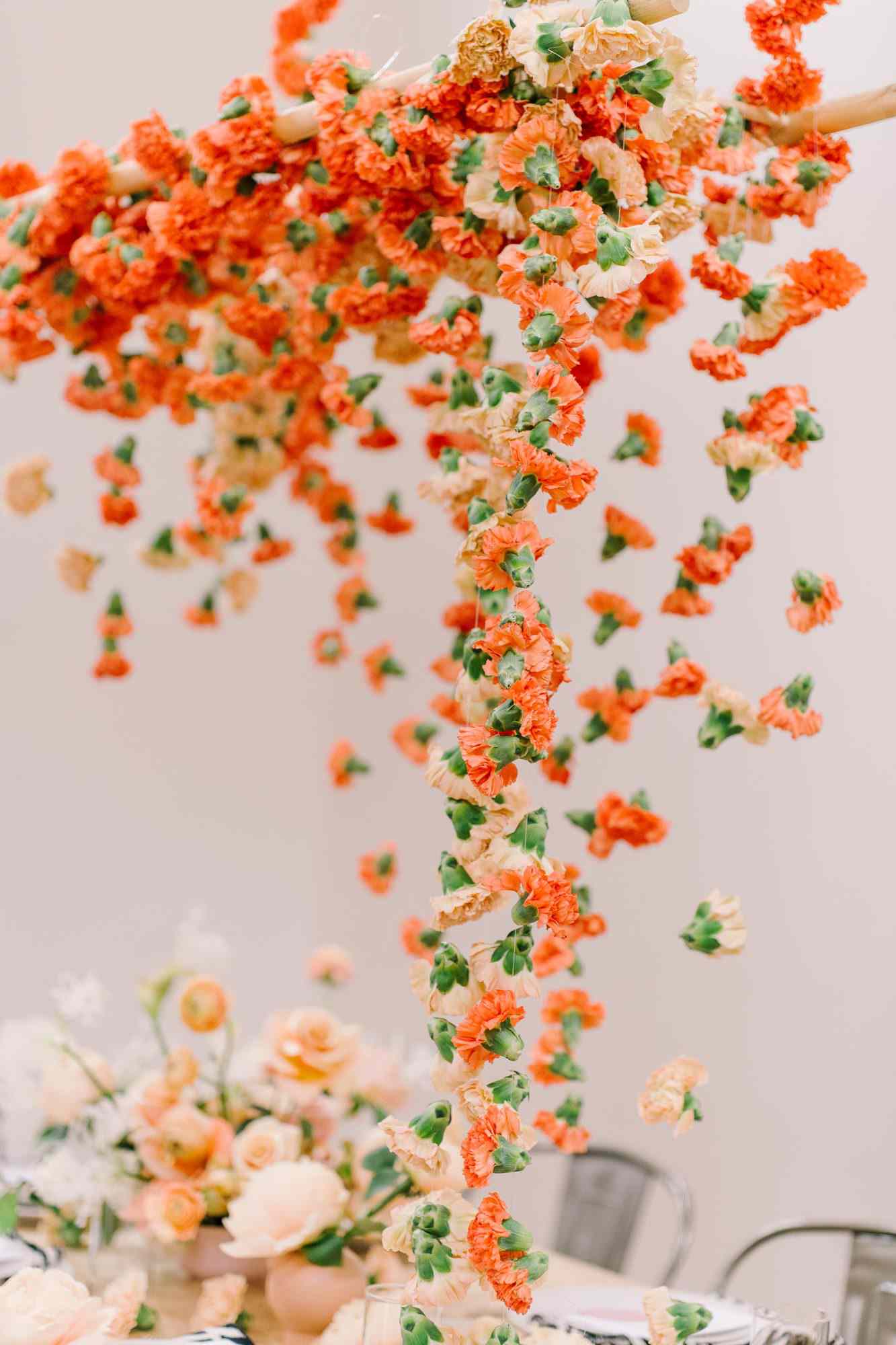 orange carnation garland