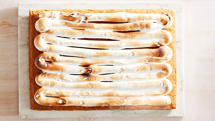 spiced sweet-potato cake with meringue frosting