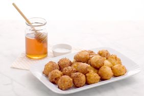 corn fritters with honey