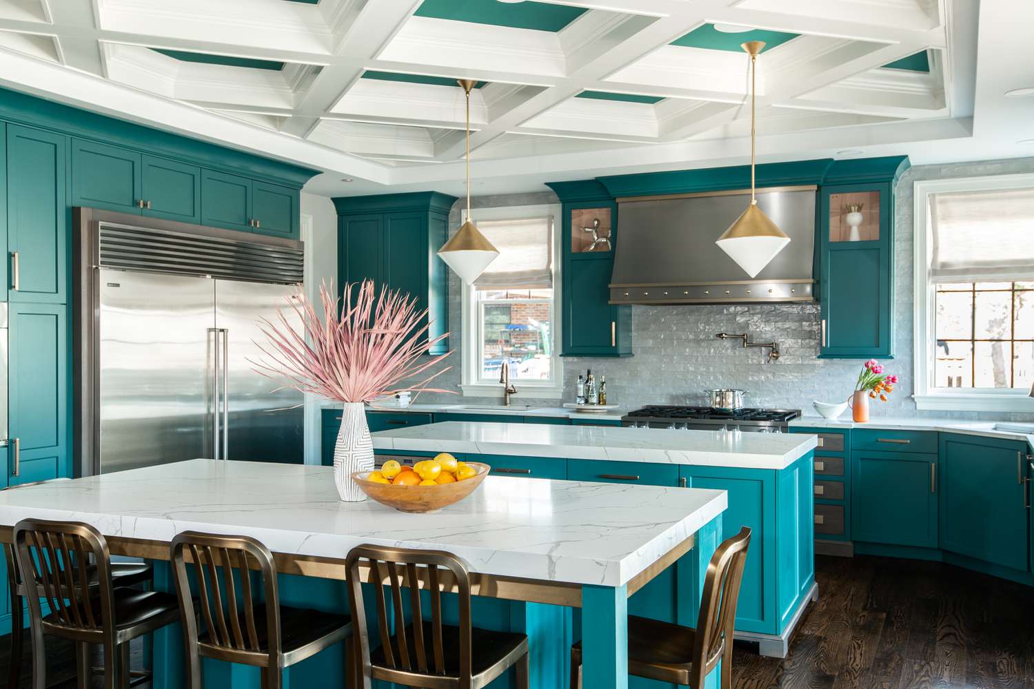 Blue and white ceiling 