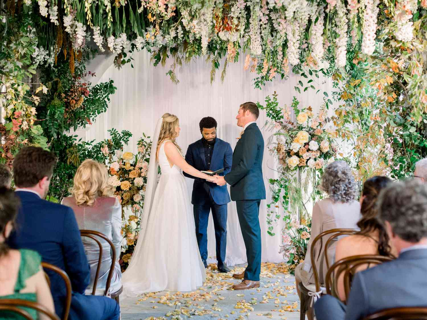 Bride and groom exchanging vows
