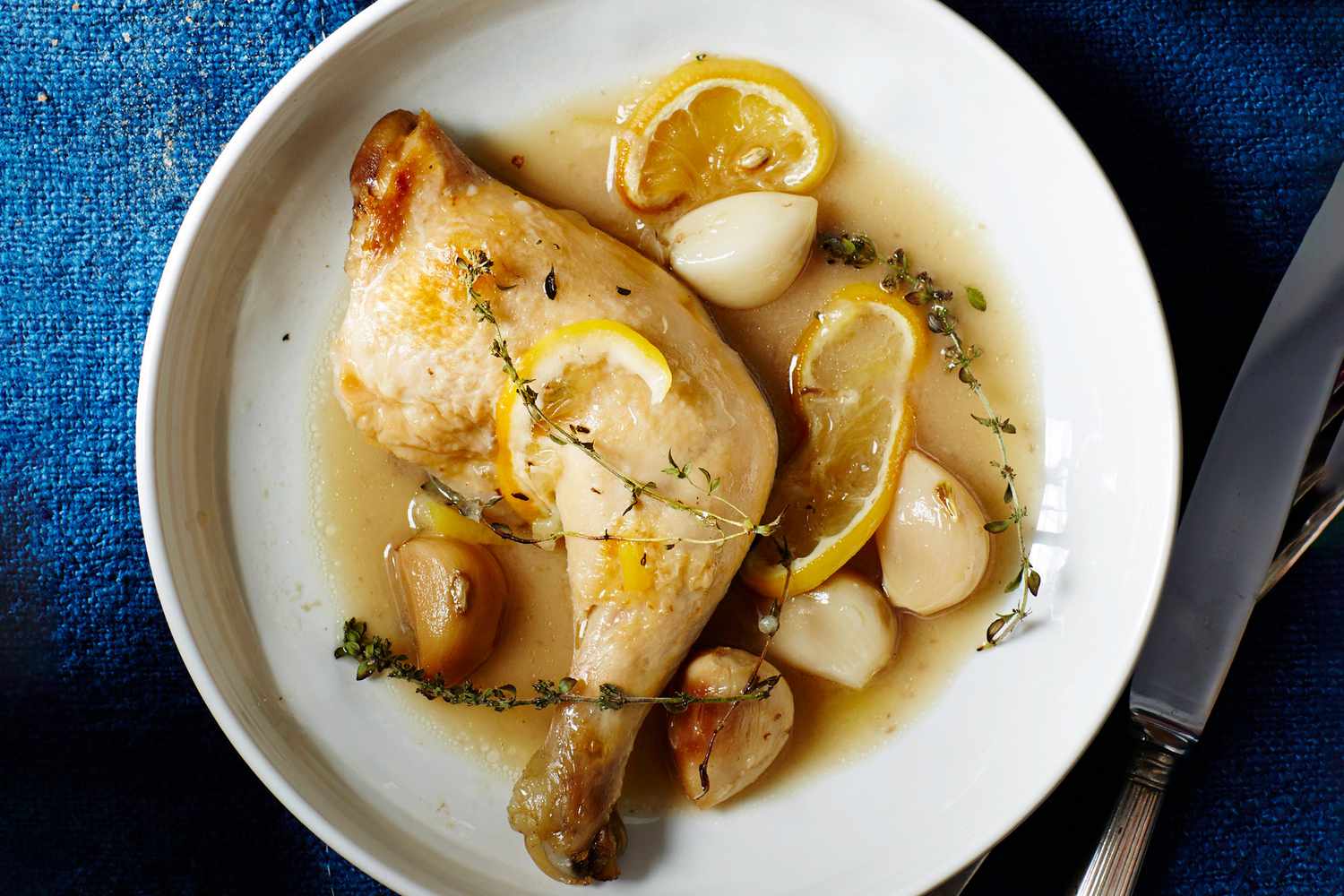 slow-cooker chicken with garlic and lemon