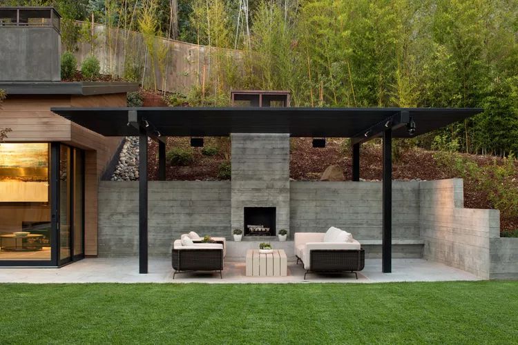 Minimalist Gazebo with Fireplace