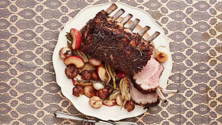pork rib roast with apples fennel and potatoes