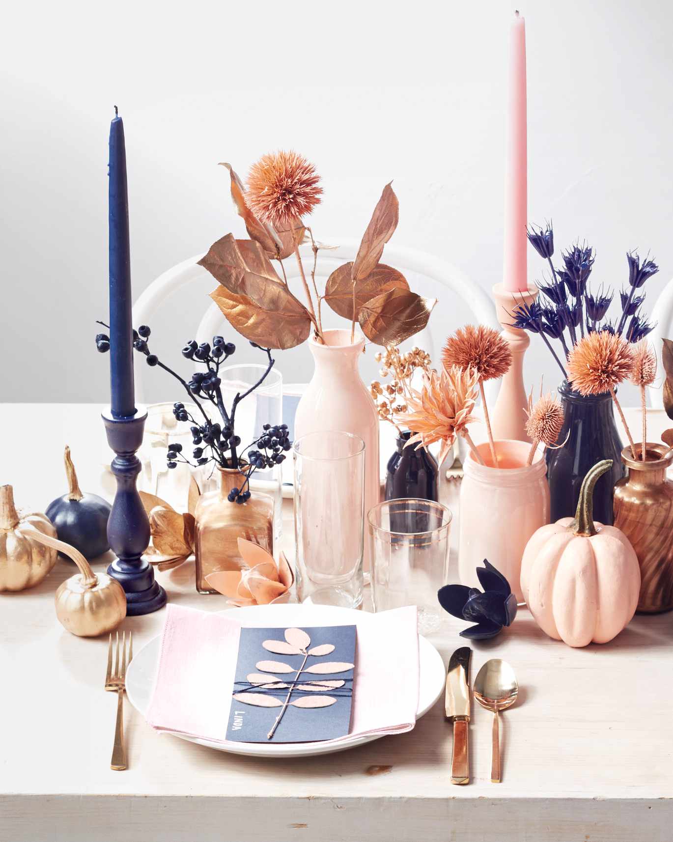Colorblock table centerpiece