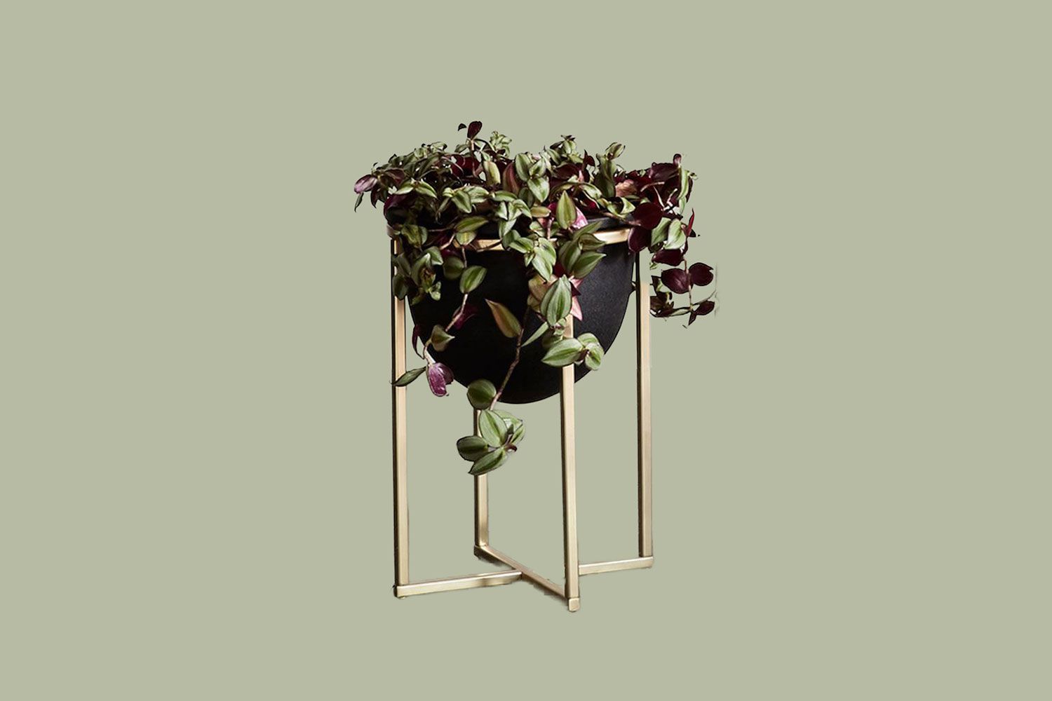 West Elm Metal Standing Planter Brass
