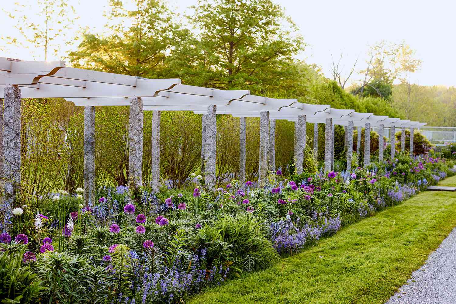 Pergola at decorvow Border Garden in Bedford, New York