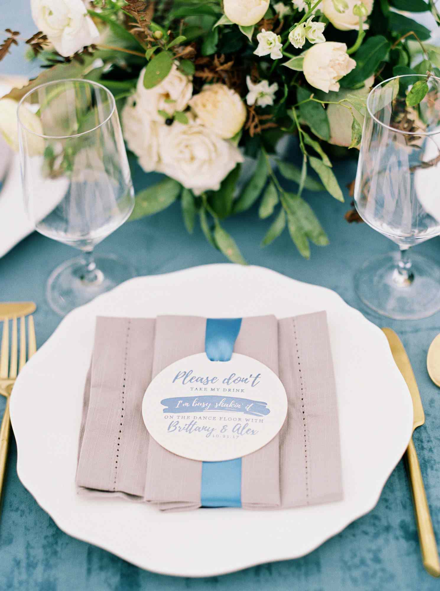 brittany alex wedding place setting