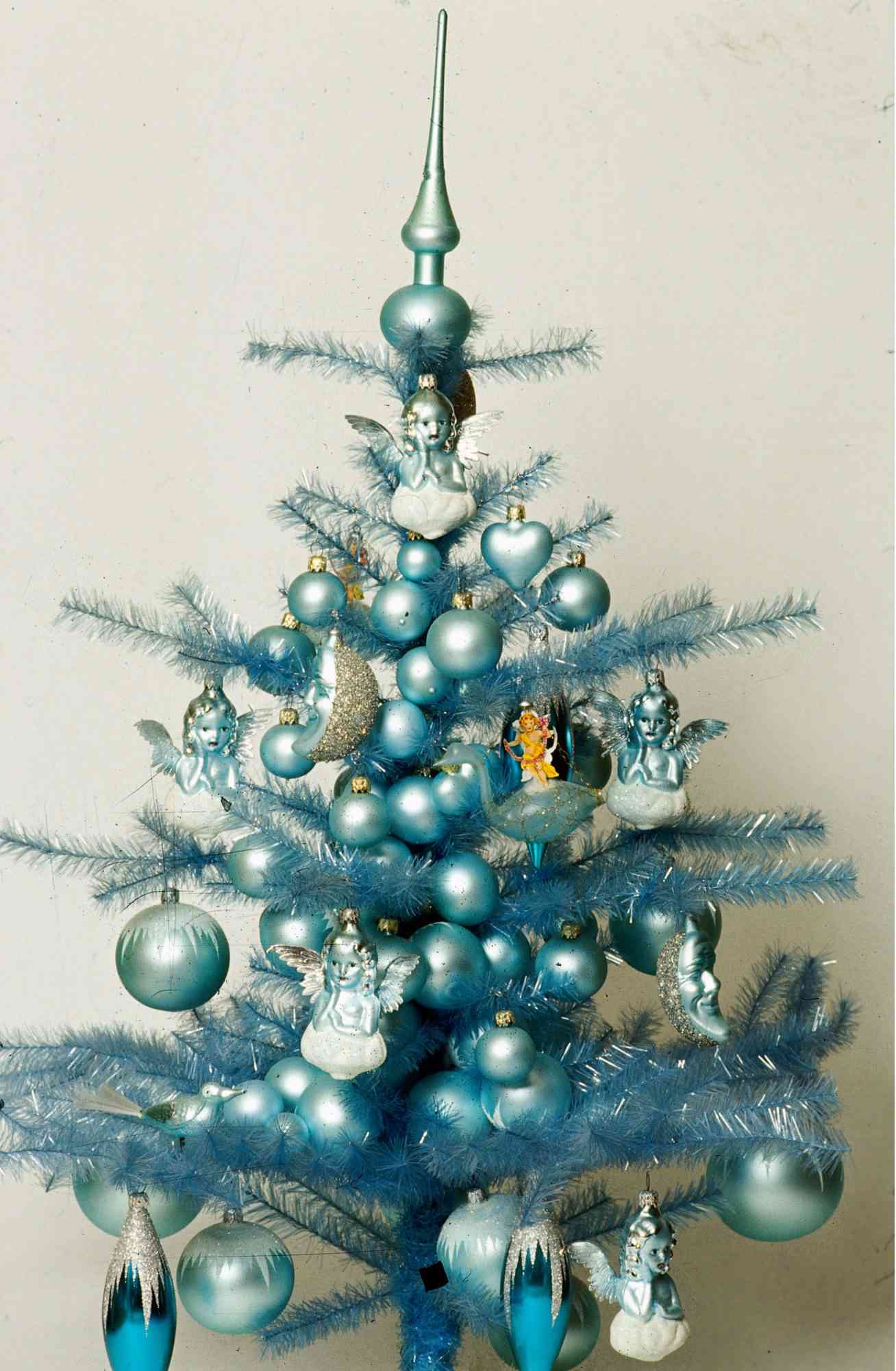 Decorated plastic Christmas tree