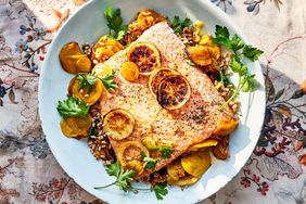 Slow-Roasted Salmon Salad with Barley and Golden Beets 