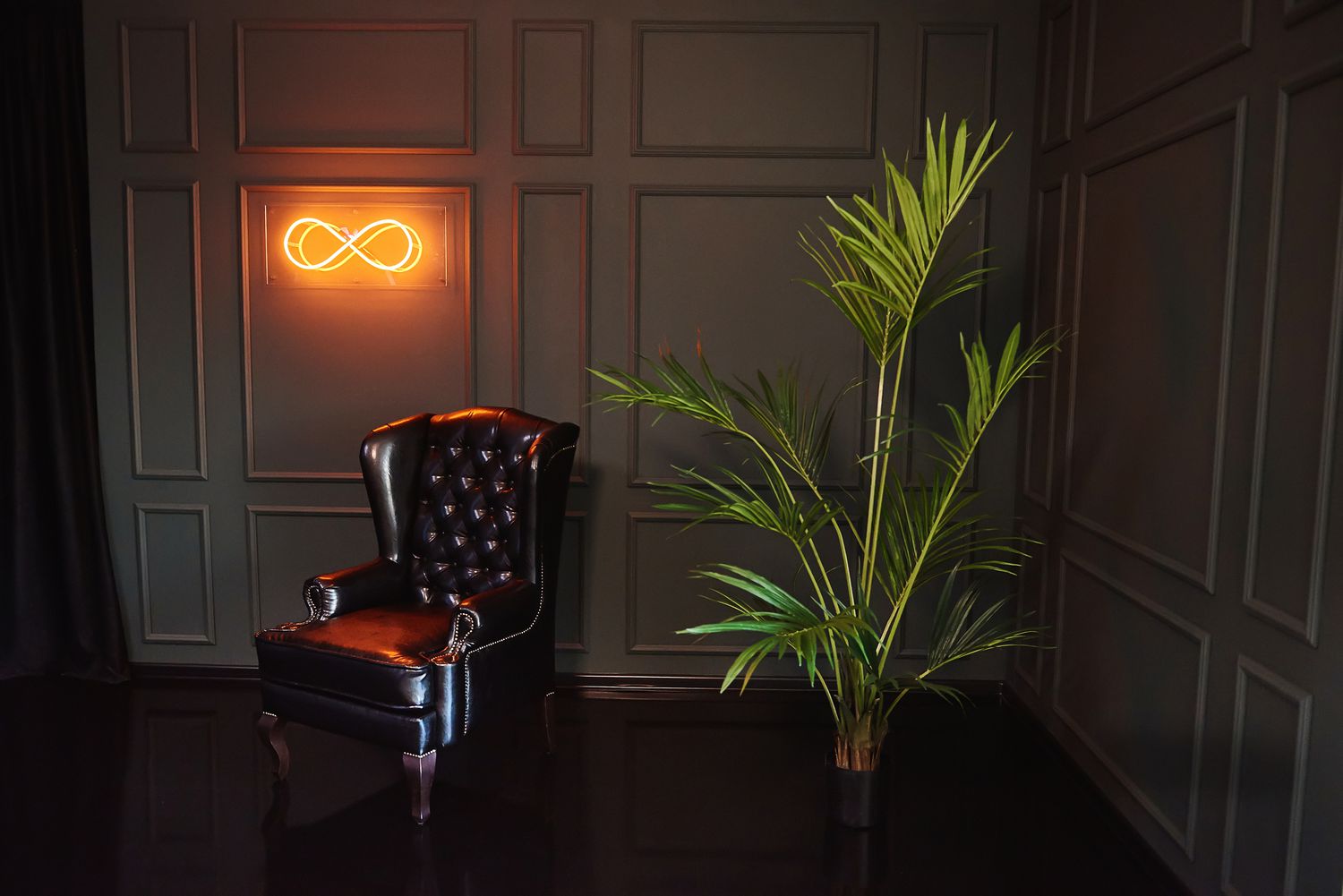 neon sign in a room