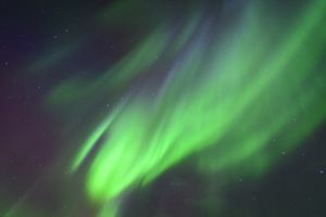 Northern lights in the night sky