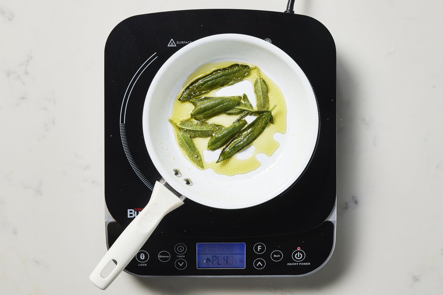 Sage in a frying pan