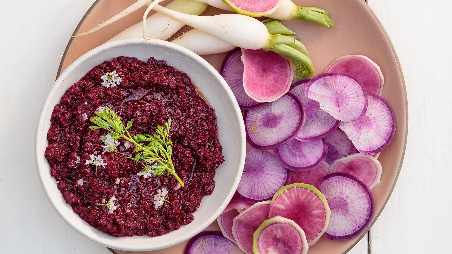 beet muhammara in bowl