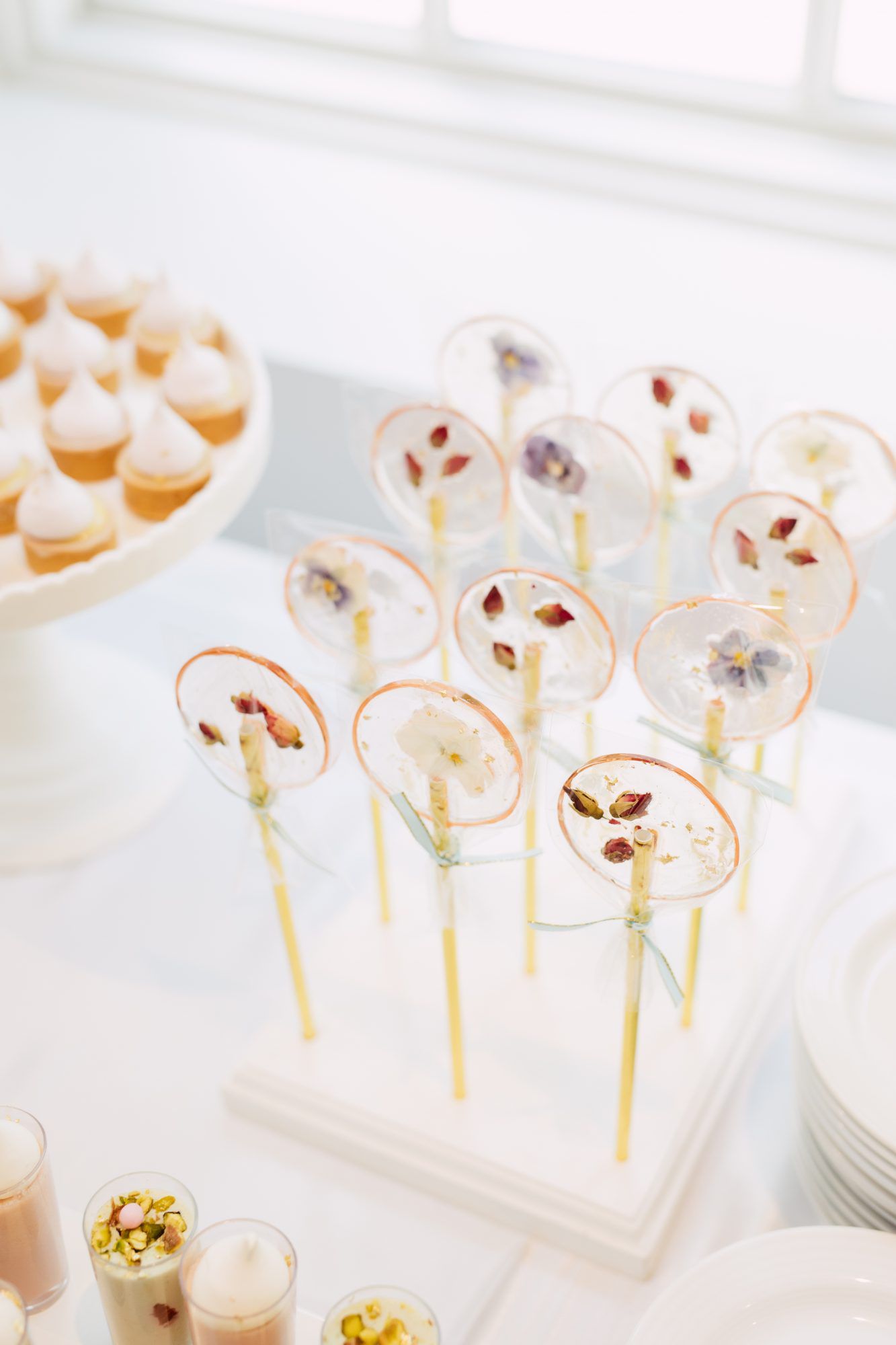 edible flower lollipops