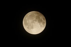 Full moon against a dark sky visibly detailed surface features