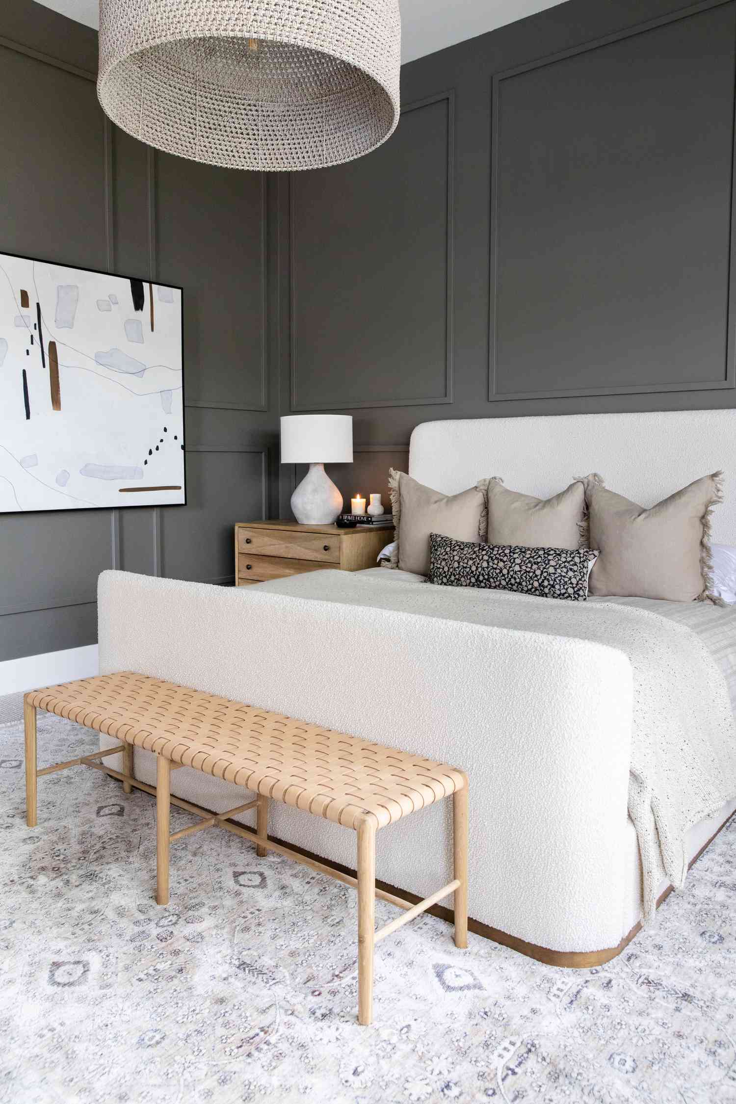 gray color drench bedroom