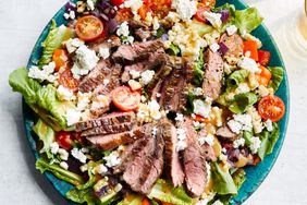 grilled skirt-steak salad topped with feta