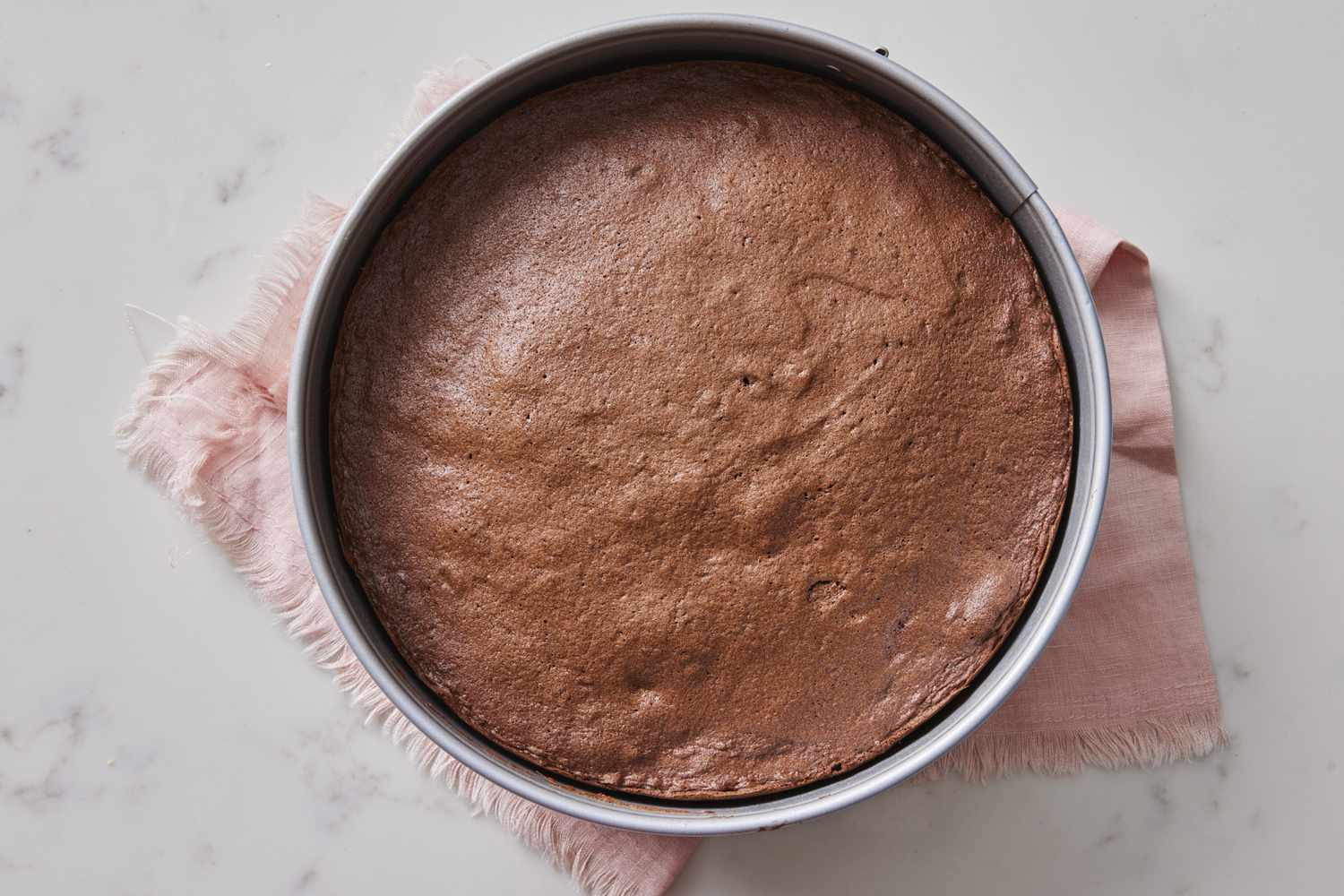 Cake batter in pan