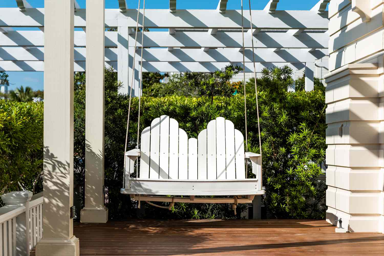 white porch swing 