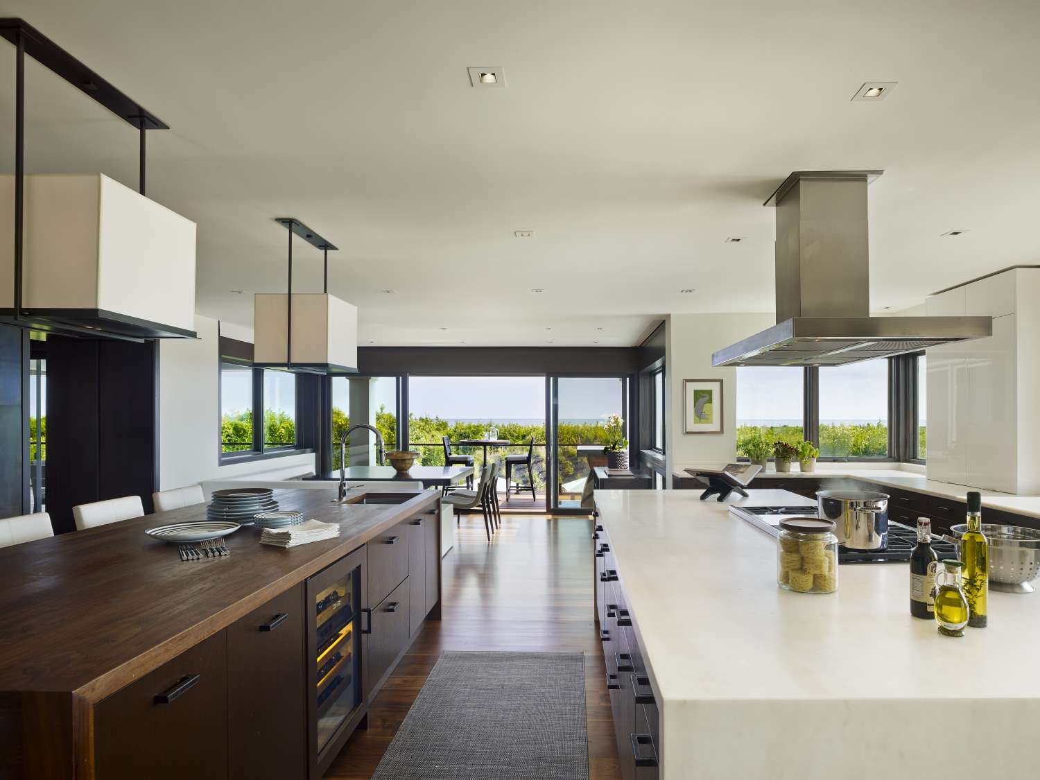 kitchen with wood and stone countertops