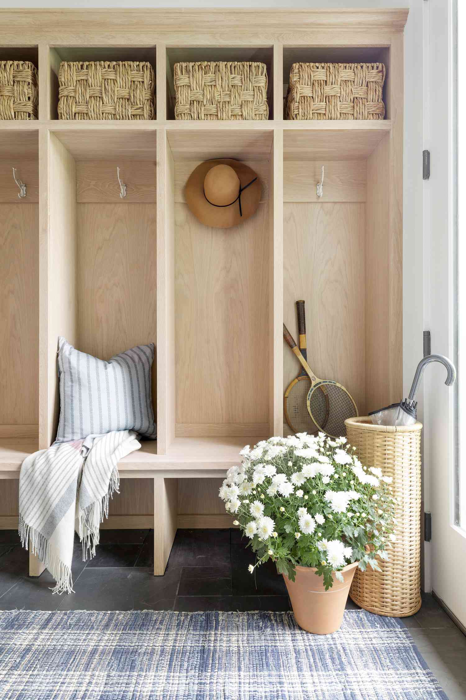 cubbies in mudroom
