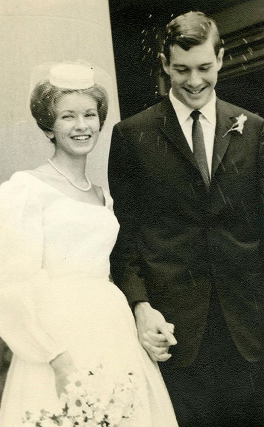 martha and husband andrew on wedding day