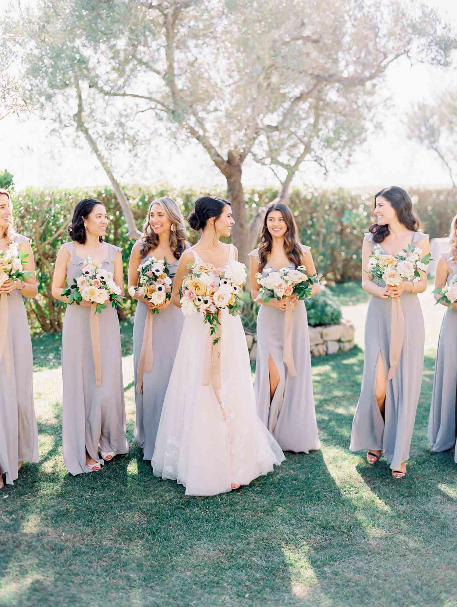 relaxed bride and bridesmaids hairstyles