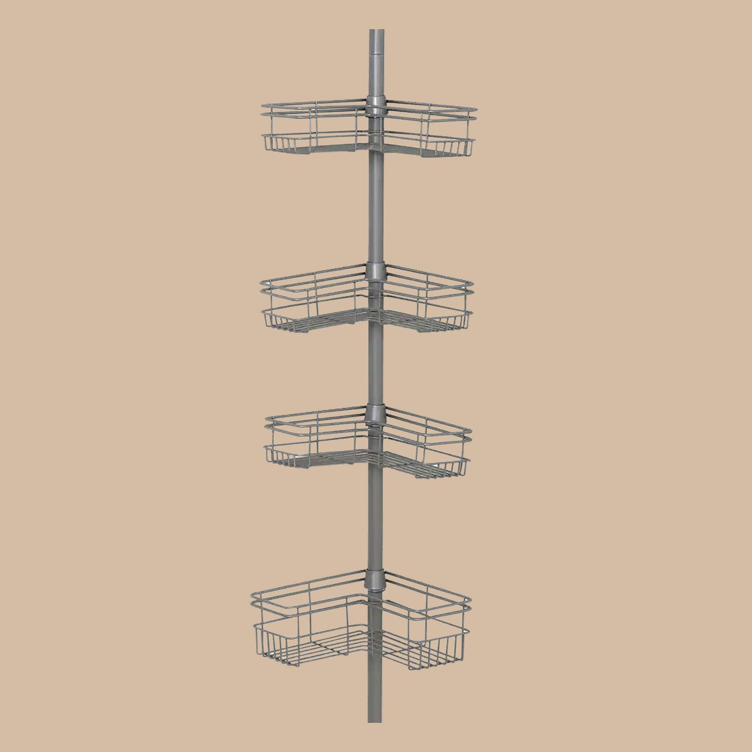 Glacier Bay "L" Style Tension Corner Pole Caddy in Satin Nickel