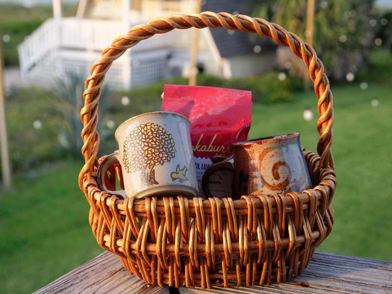 thrifted stoneware mugs