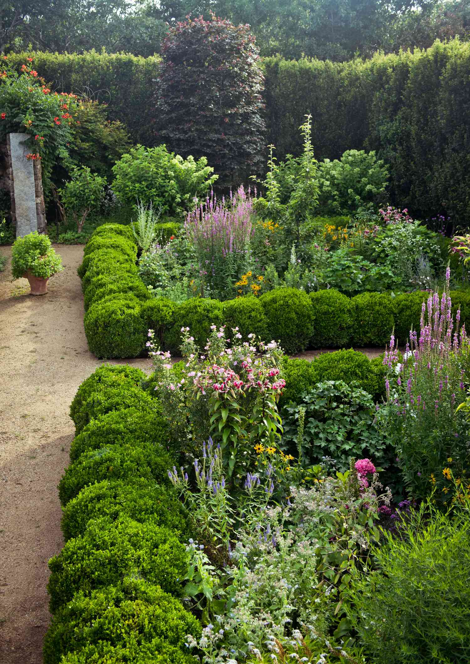 Garden with topiaries