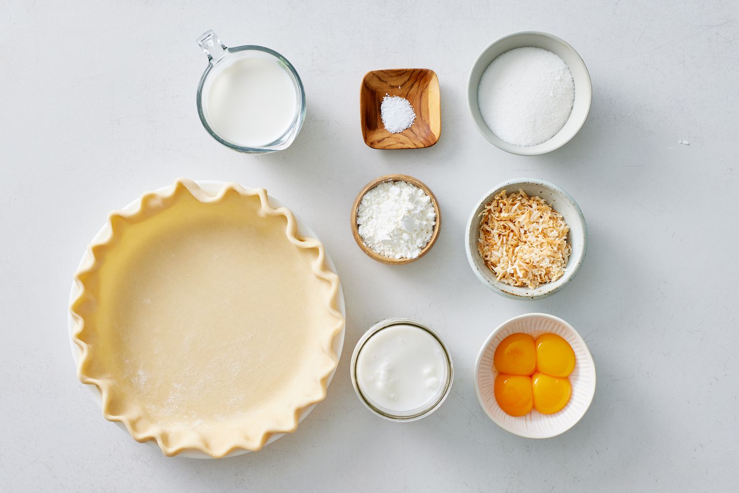 Ingredients for Coconut Custard Pie