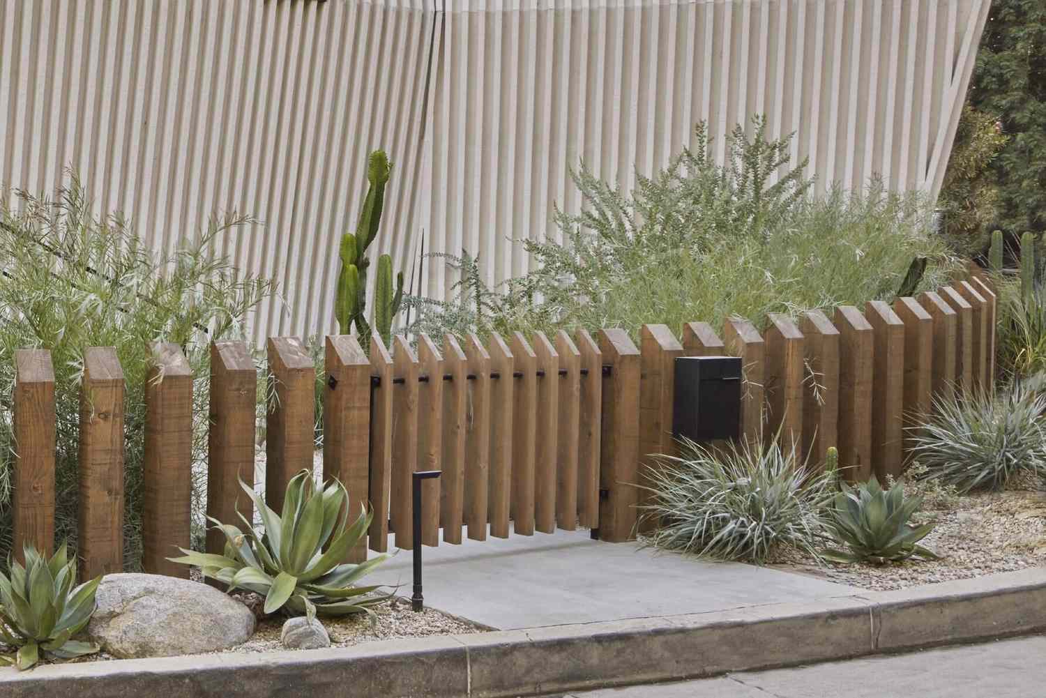 Gravel and groundcovers near mailbox