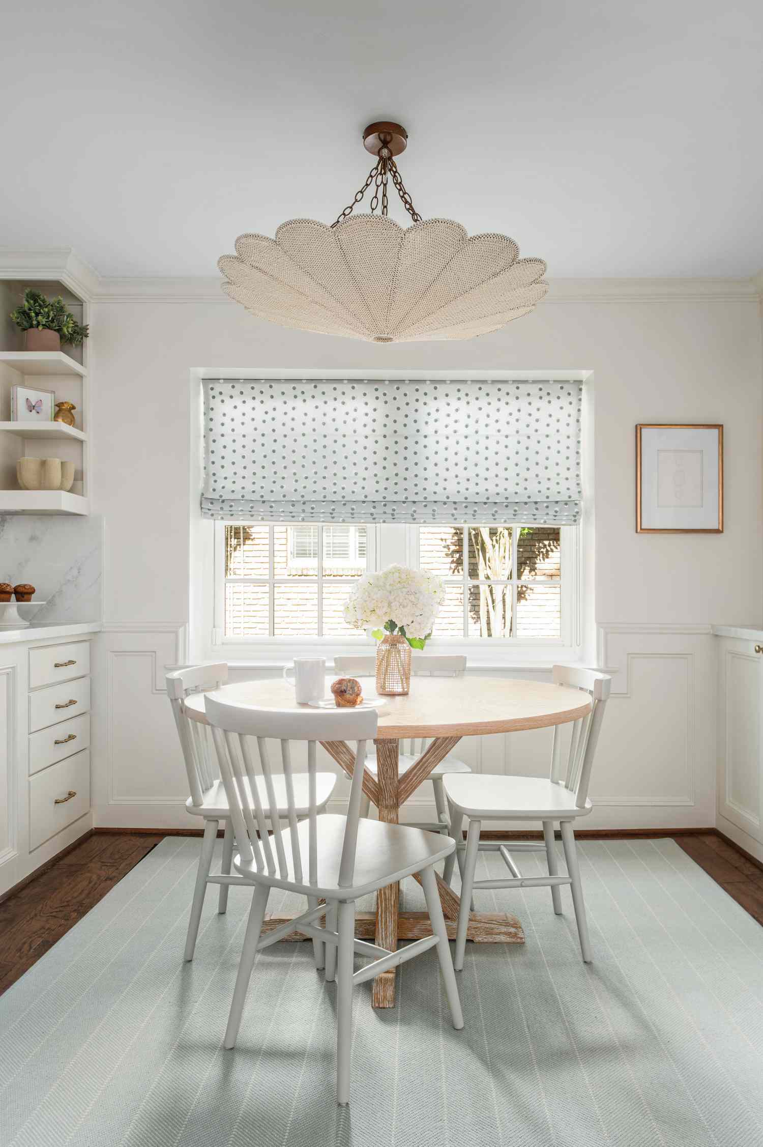 Patterned Roman Shades Kitchen