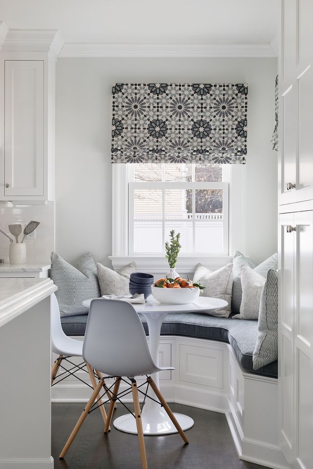 Kitchen window above a breakfast nook