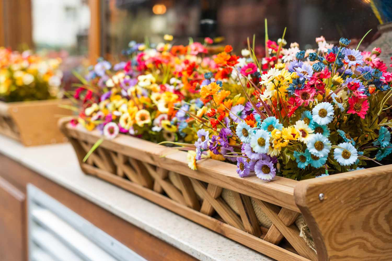 Rainbow Flower Window Box