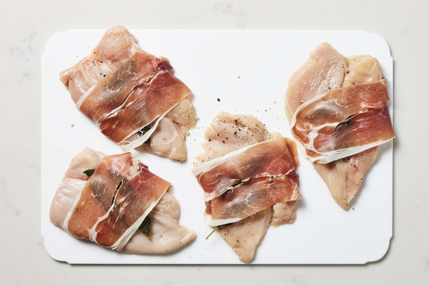 Prosciutto wrapped chicken