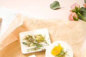 dried pressed flower soap bars