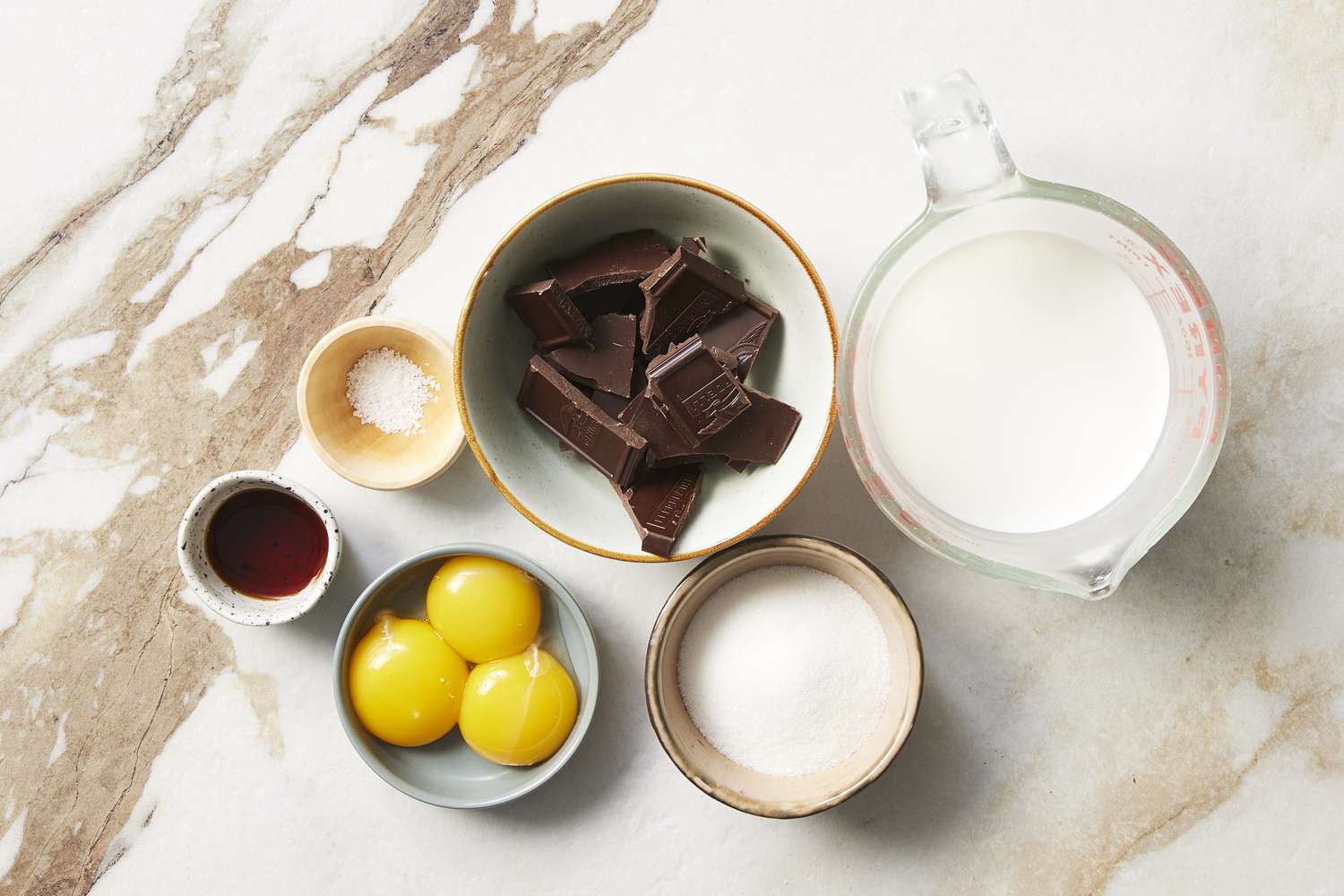 Chocolate custard cups ingredients