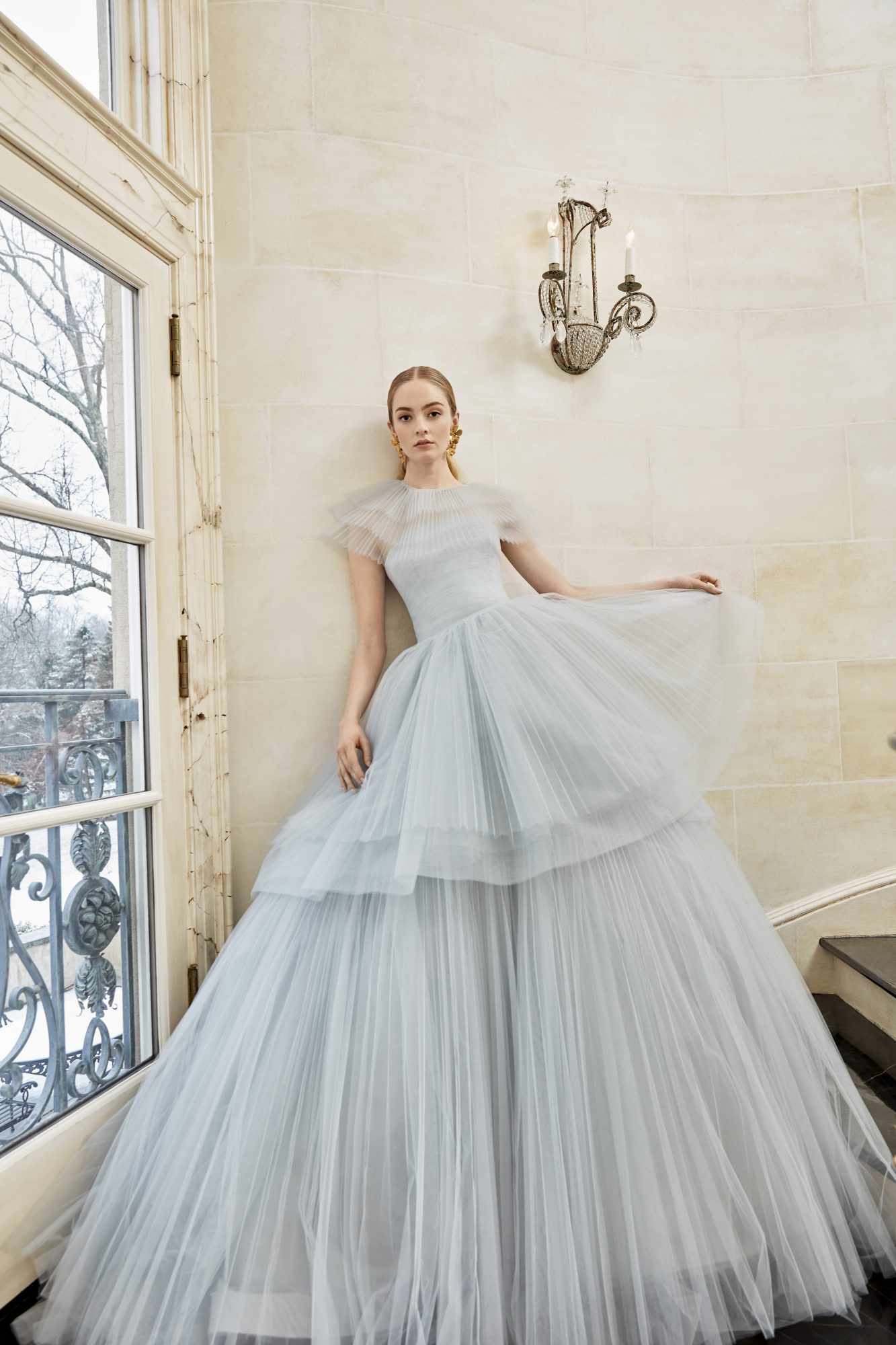 sareh nouri gray wedding dress