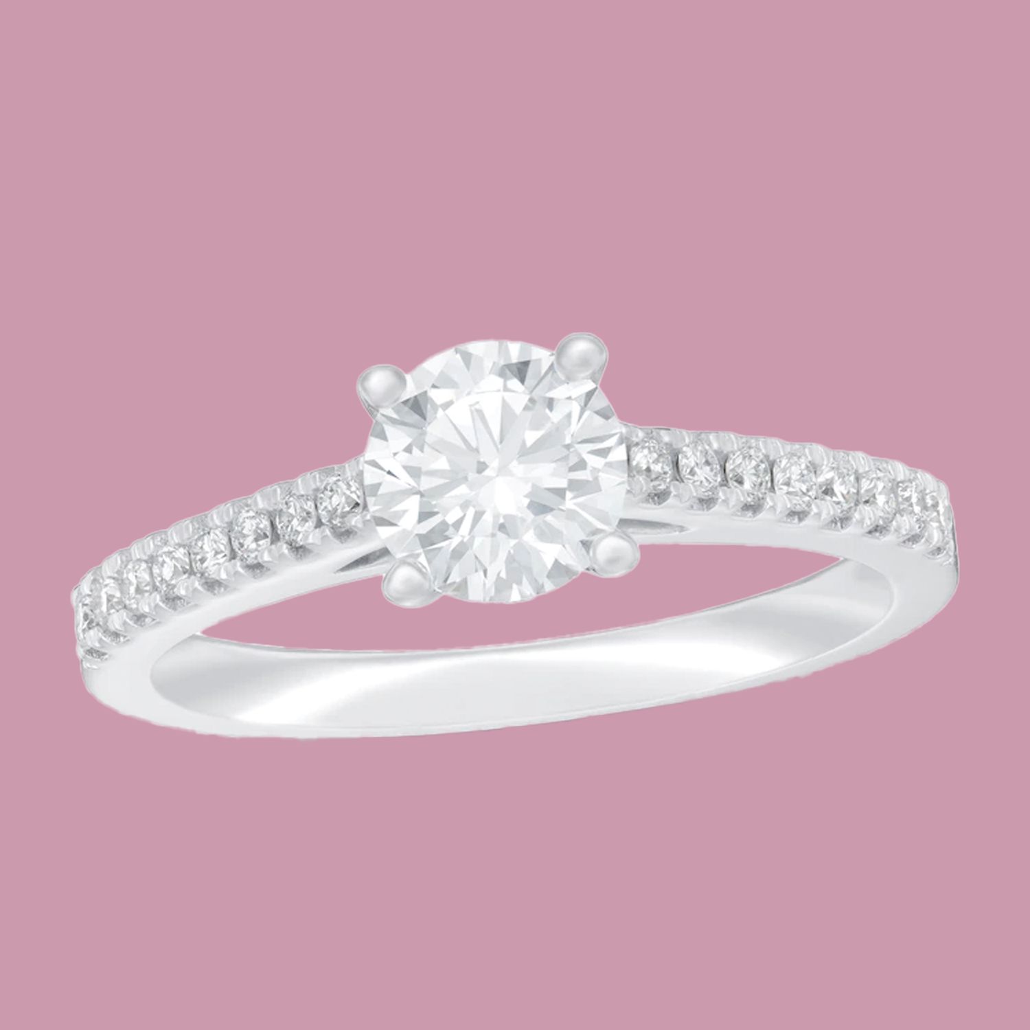 Lab-Created Diamonds by KAY Engagement Ring 1 ct tw 14K White Gold