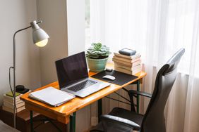 home desk with mousepad 