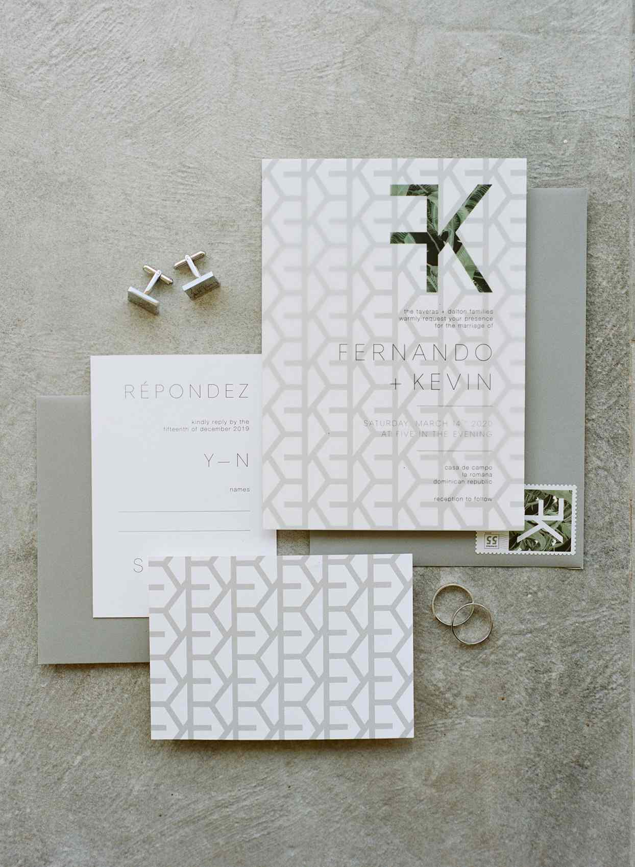 Wedding invitations created by groom