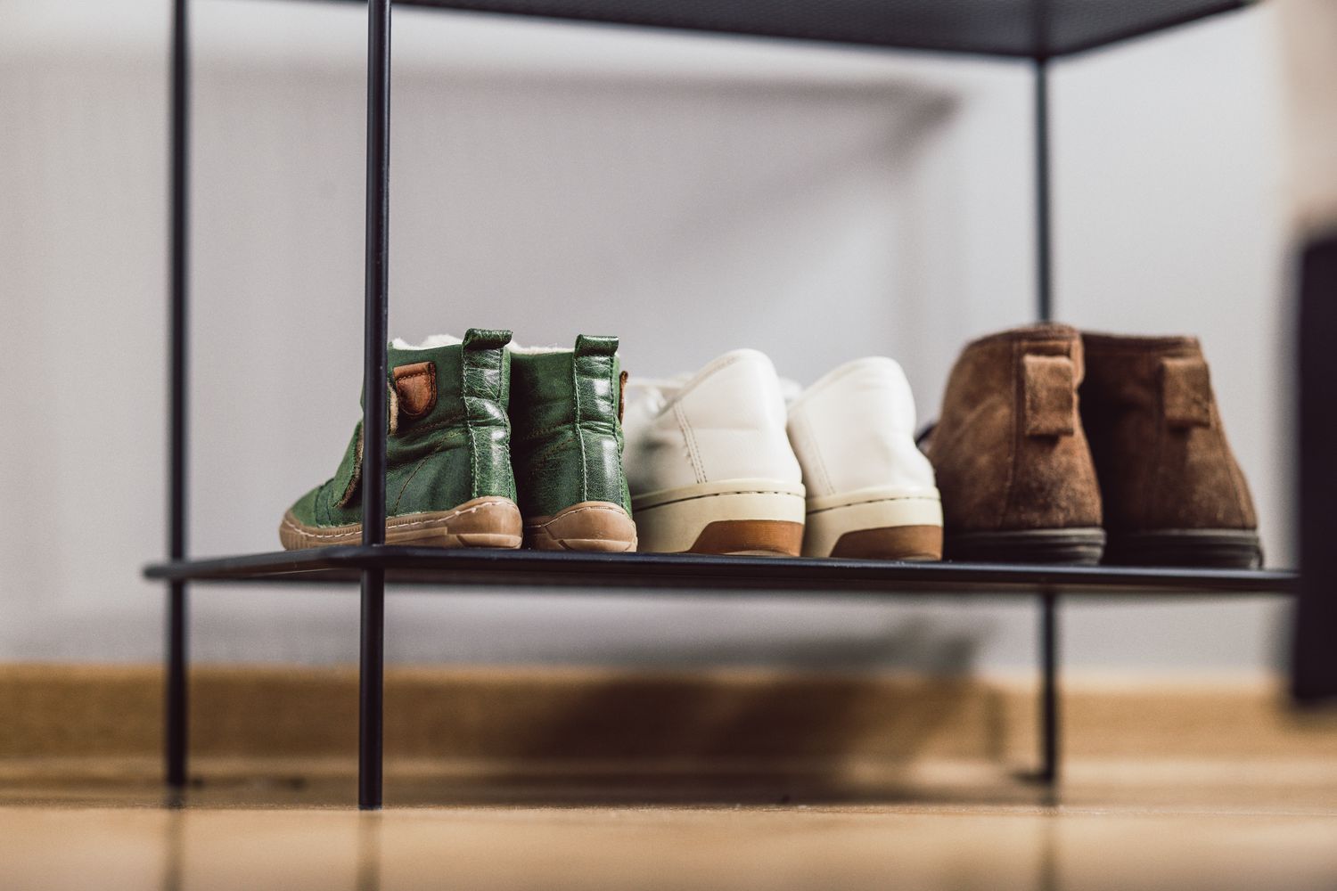 Shoe rack in hall closet