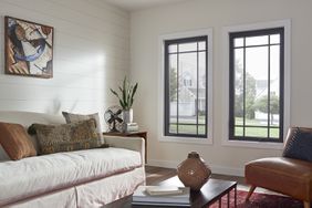 Casement windows in a living room.