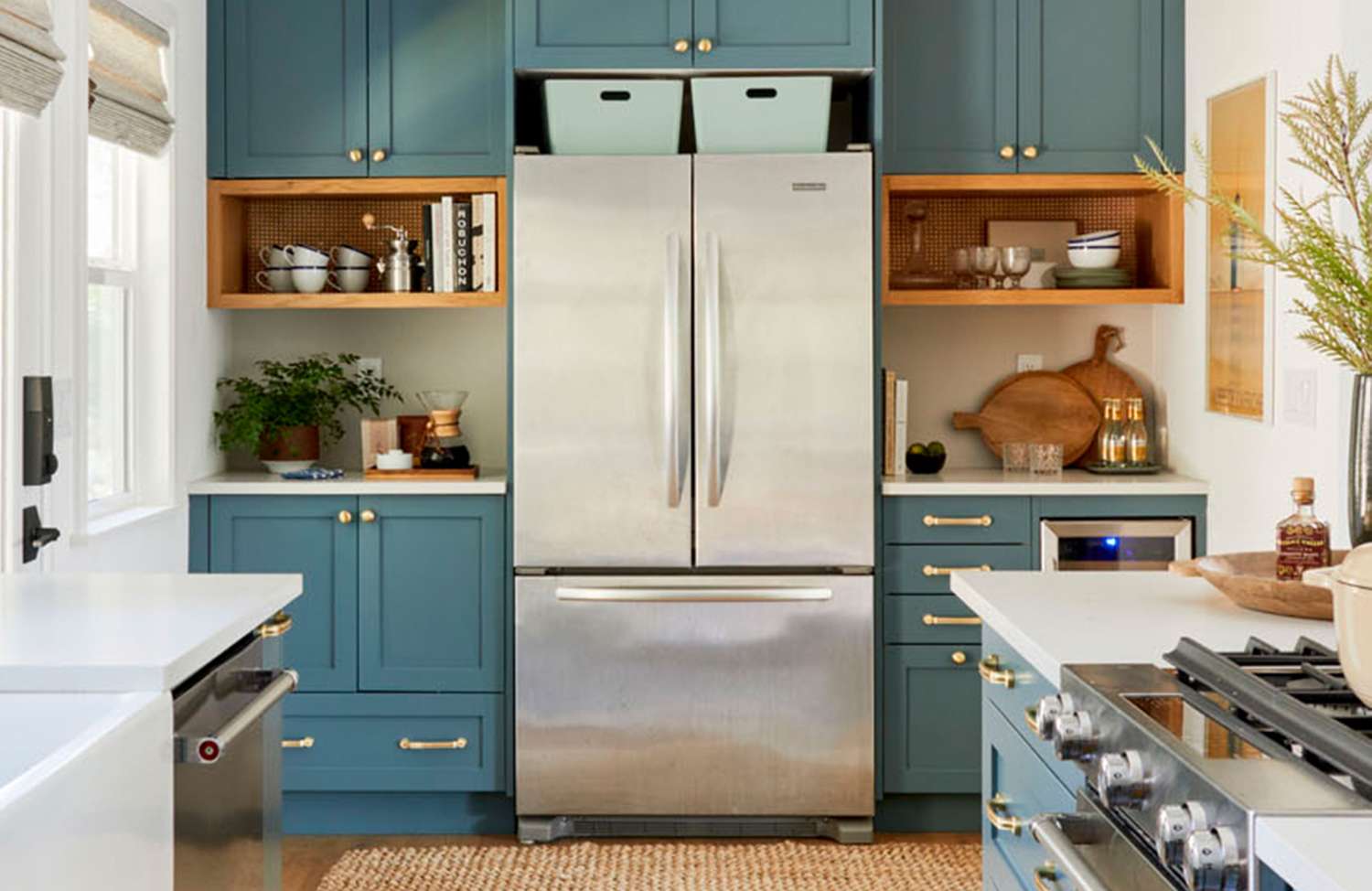 Kitchen with chrome appliances