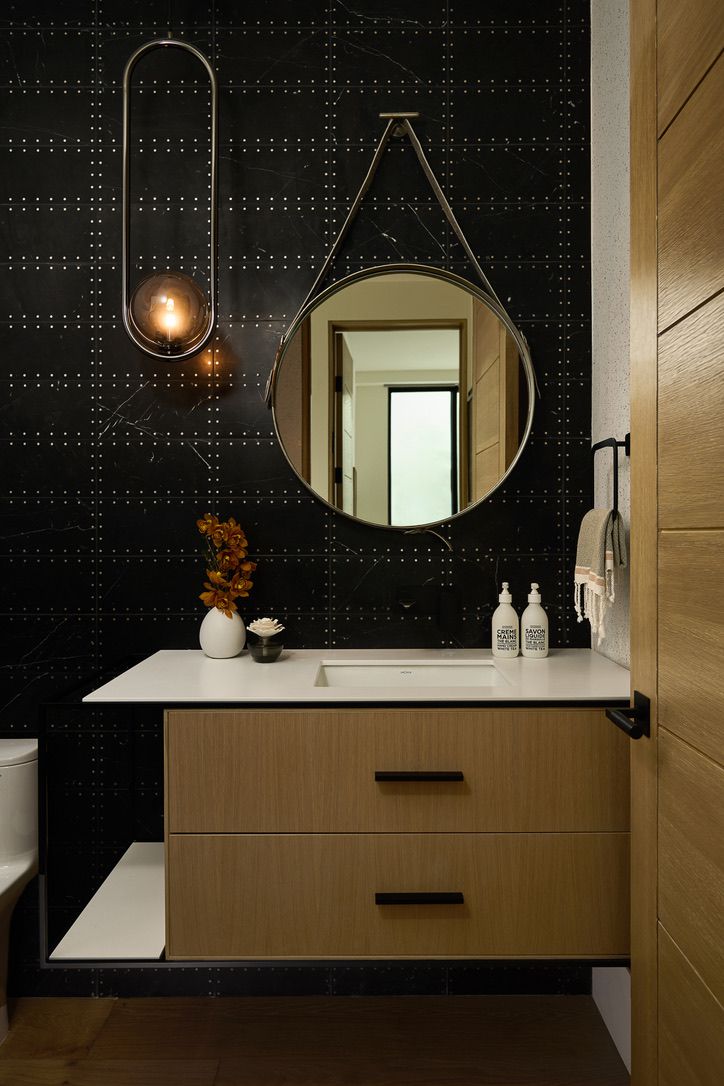 Black and Beige jewel bathroom