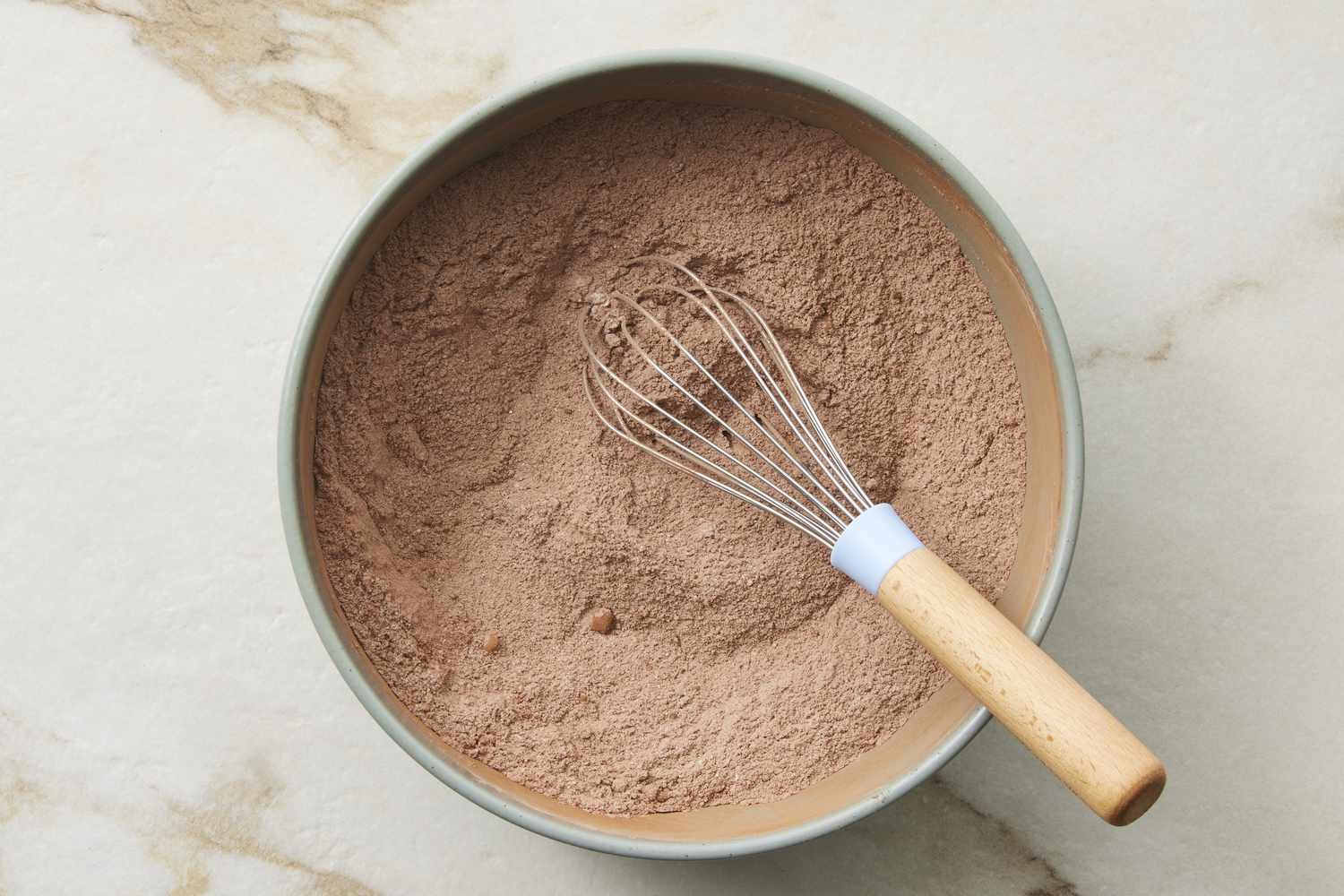 Dry Ingredients for one bowl chocolate cake