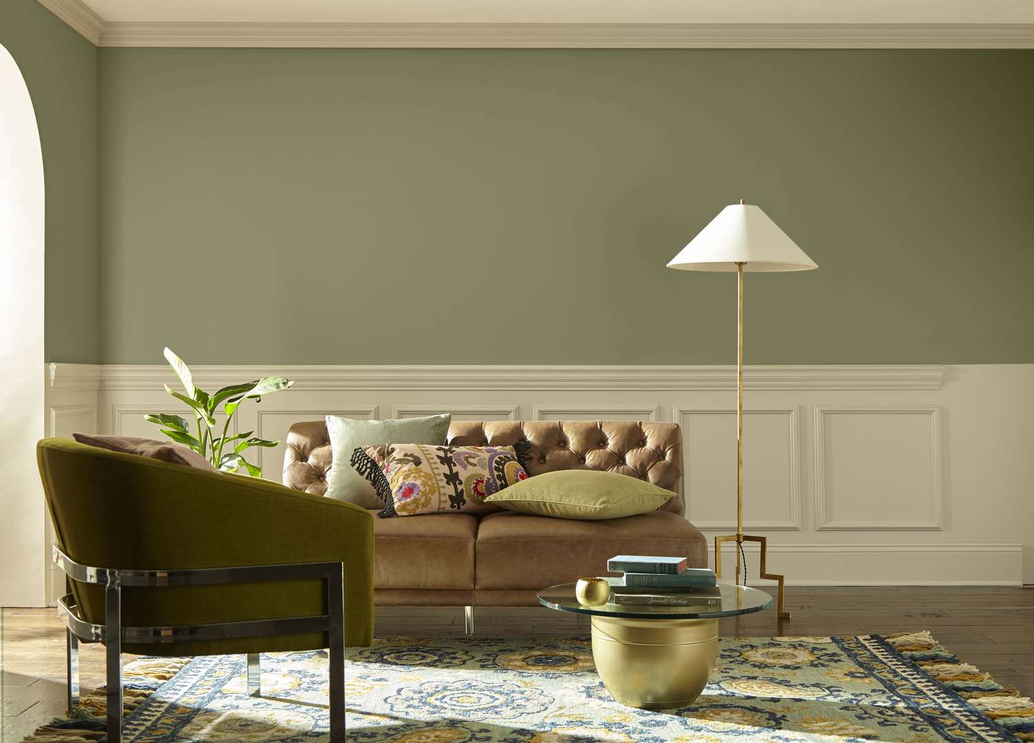 green paint living room